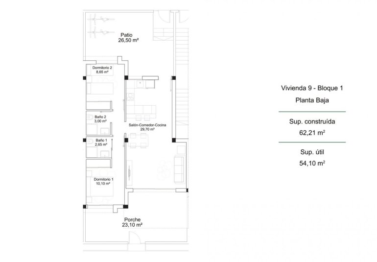 Rynek Pierwotny - Bungalow -
Orihuela Costa - PAU 26